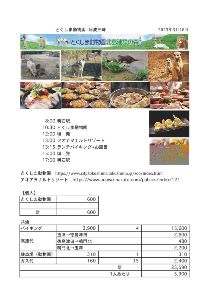 とくしま動物園+阿波三昧