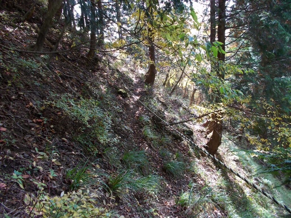 12：14　ここから、山を巻くように進みます。道は狭いですが、かなり楽です。