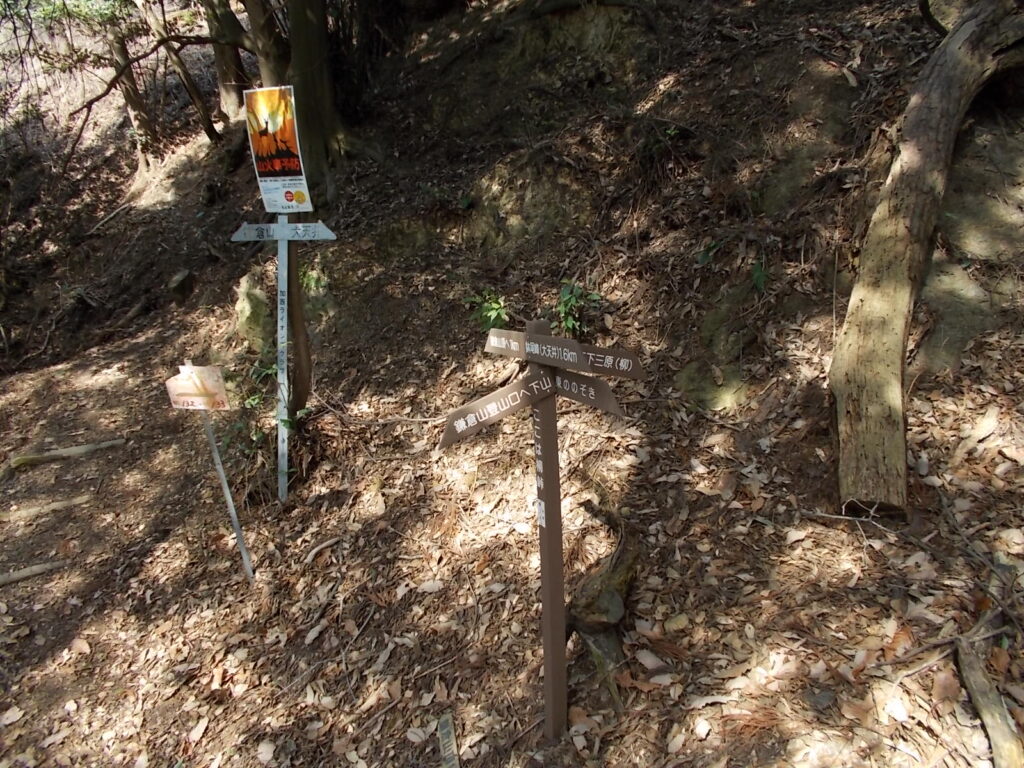 10：00　柳峠の分岐案内板です。