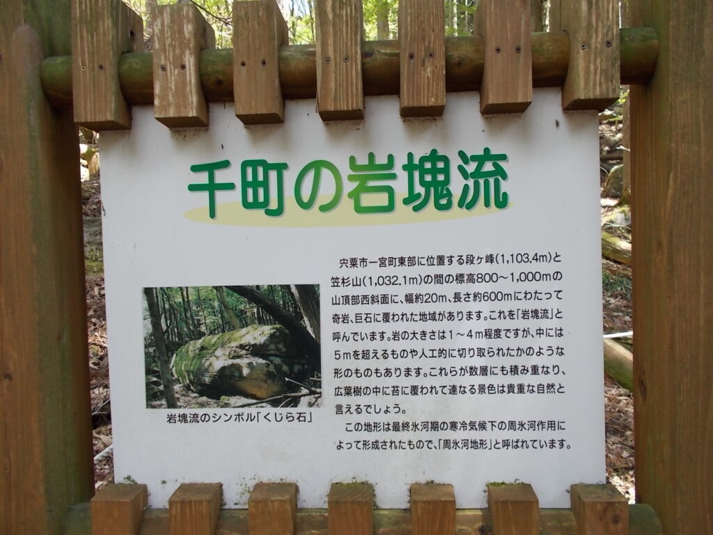 12：26　岩塊流の説明版