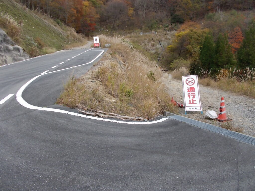 13：01　林道分岐。右へ行きます。左は行き止まりです。