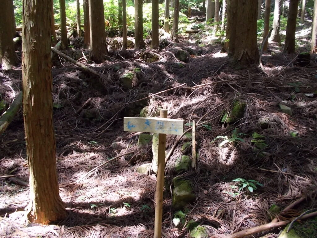 13：22　大段山への案内板。こちらから登るのはちょっと大変。