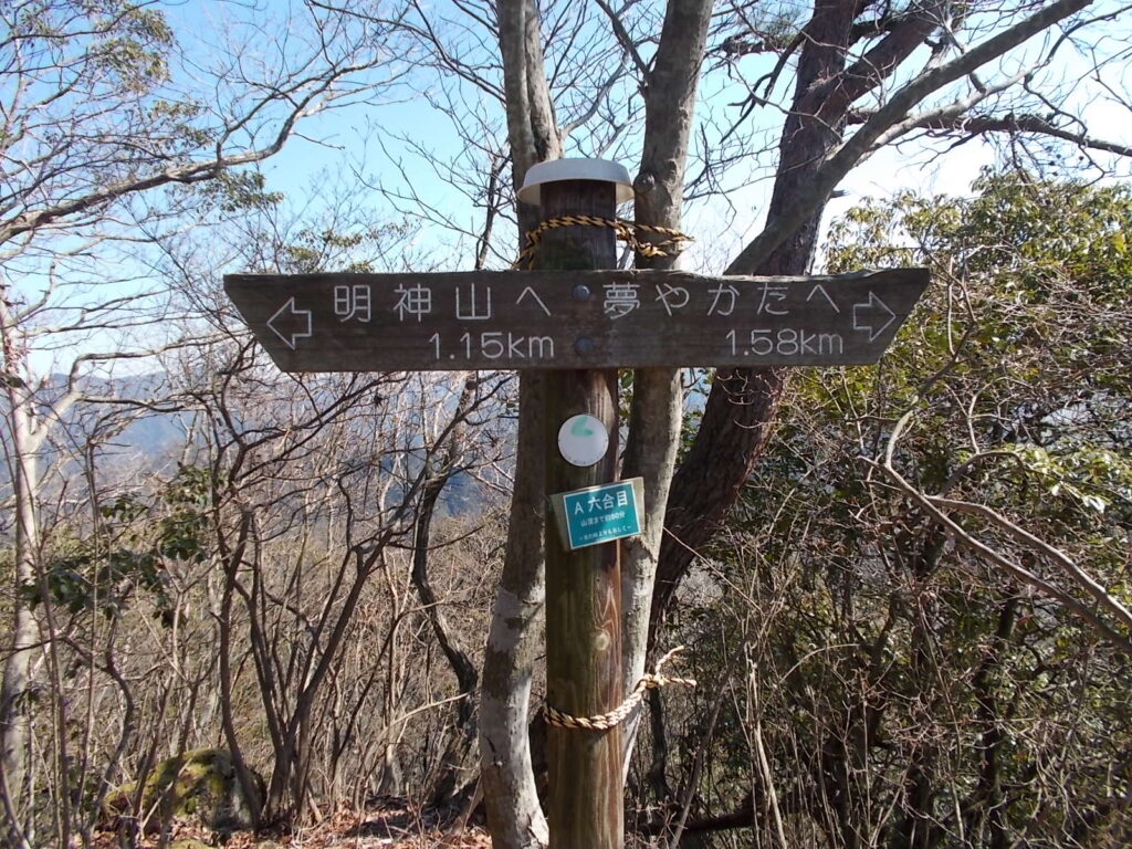 12:38 6合目。夢やかたへの案内板