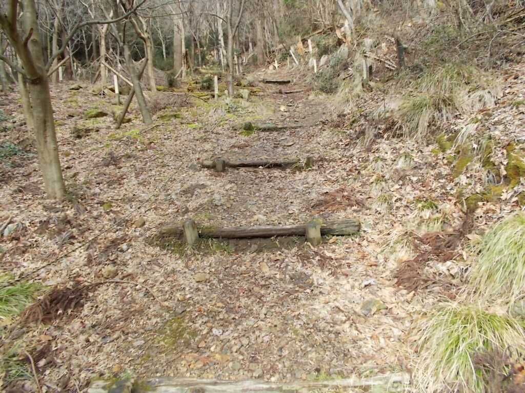 9:39 階段道を上っていきます。