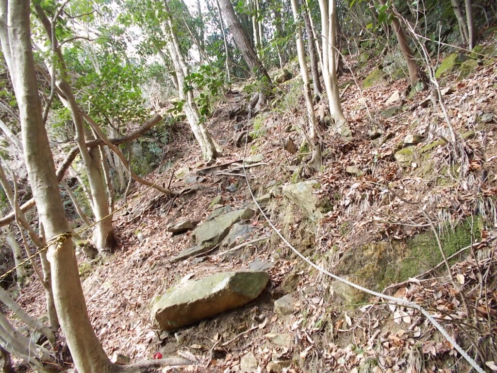 9:44 すぐにロープのある急な上り。