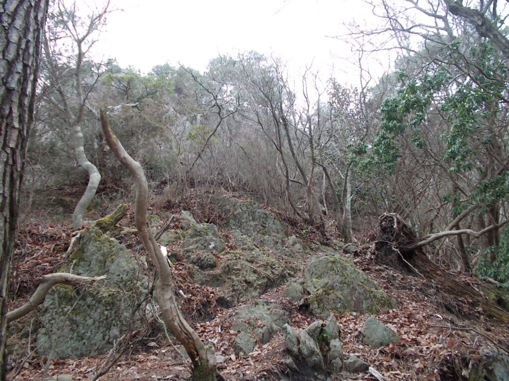 10:05 このあたりから岩場の急斜面になります。