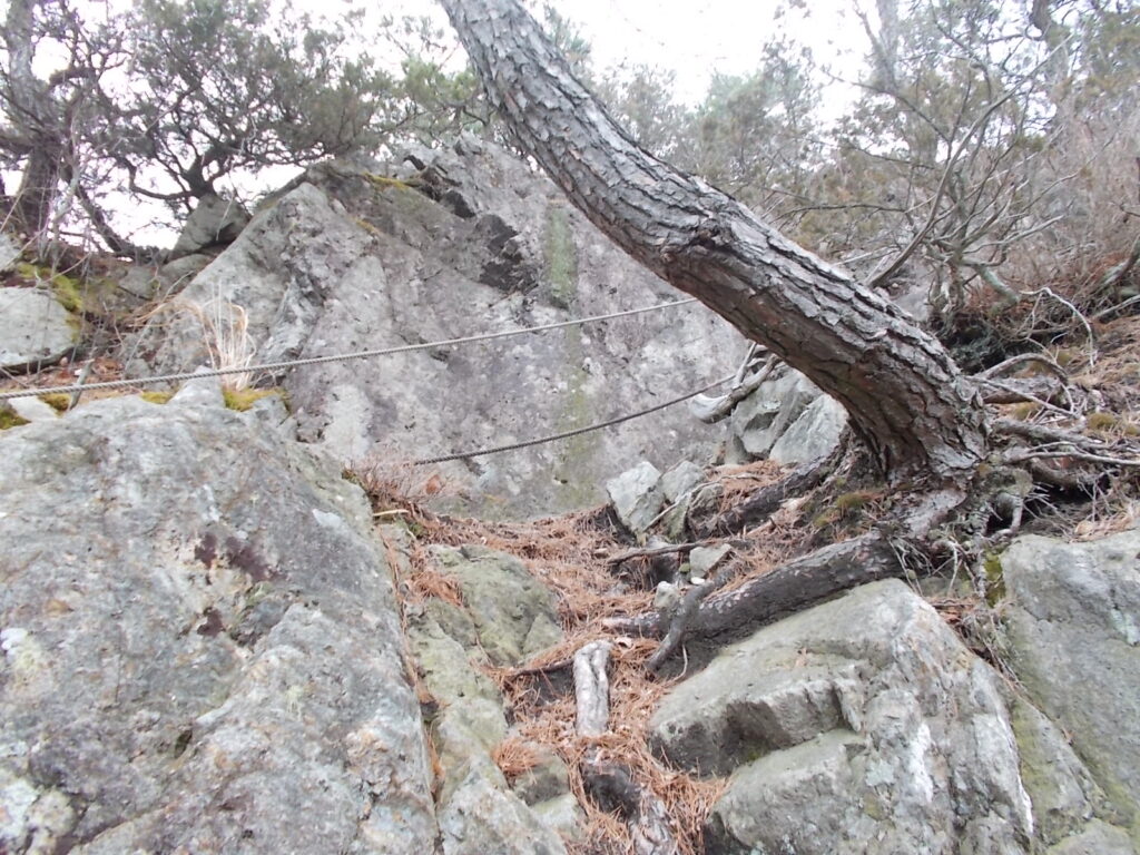 10:06 ロープのある急な上りが始まります。