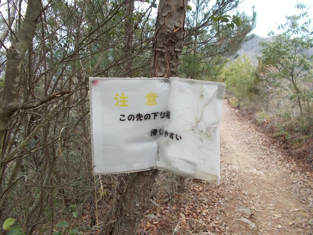 11：19　ここから下っていきます。上り下りの多い登山道です。