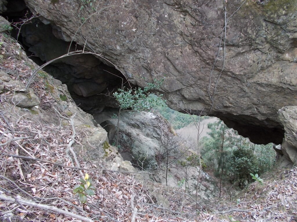 11：48　下に回り込むと神座の窟が見えてきました。