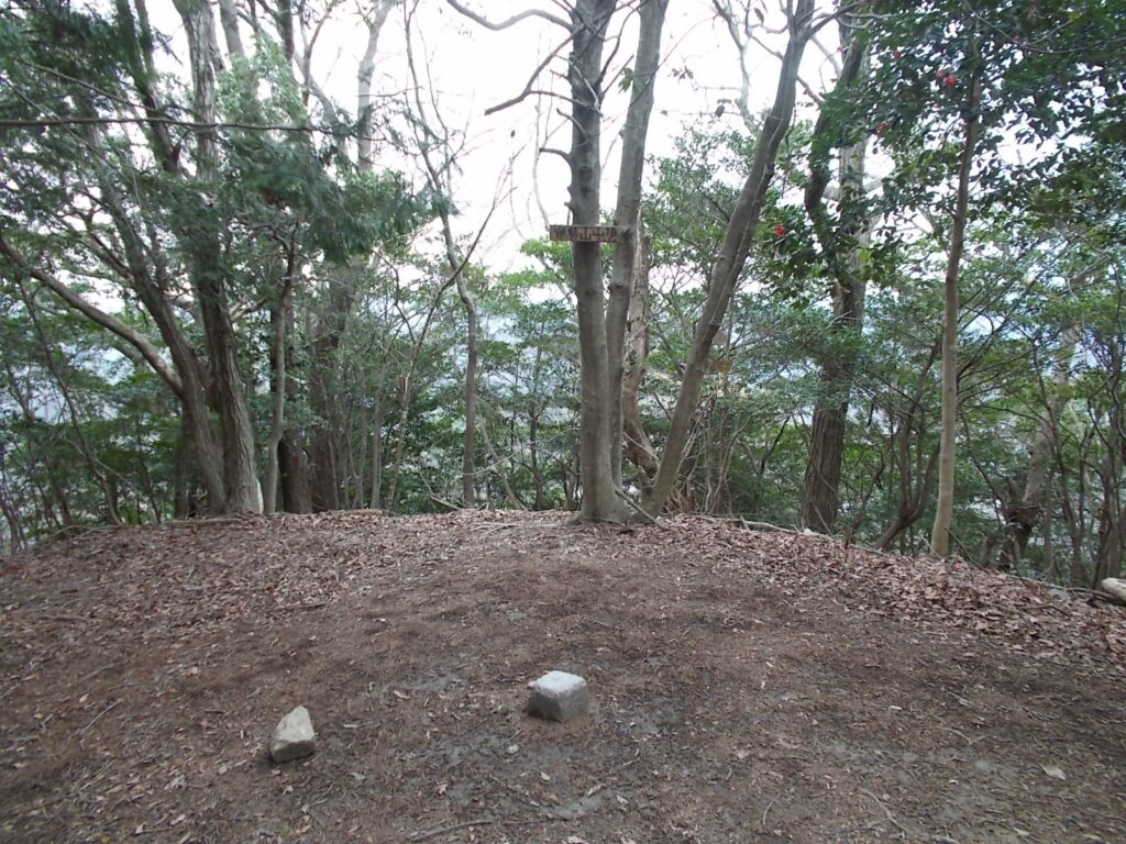 12：14　手前の急登を少し上ると山頂に着きました。まったく展望はありません。ここで昼食にしました。