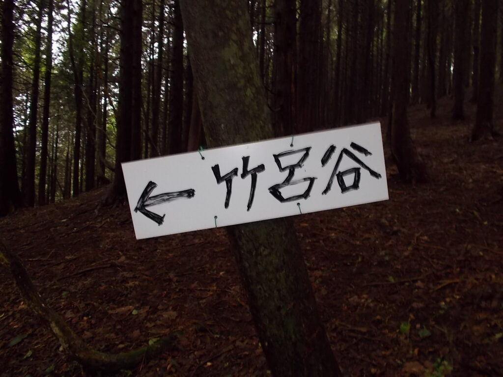 11：44　かなり上った所にある案内板ですが、進む方向が逆ですね。