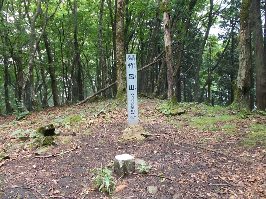 11：54　山頂の標柱。山頂に着きました。
