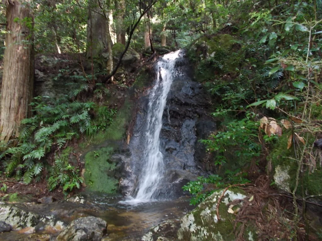 9：55　すぐに最初の滝、手洗いの滝に着きます。きます。