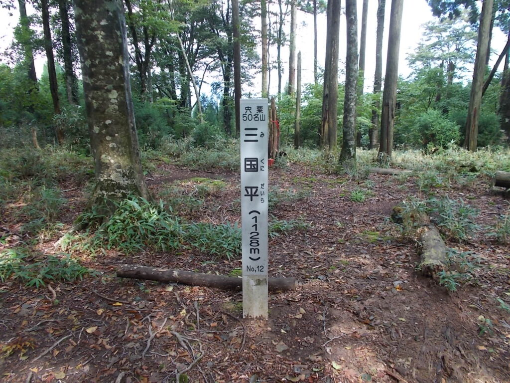 11：07　三国平山頂の標柱
