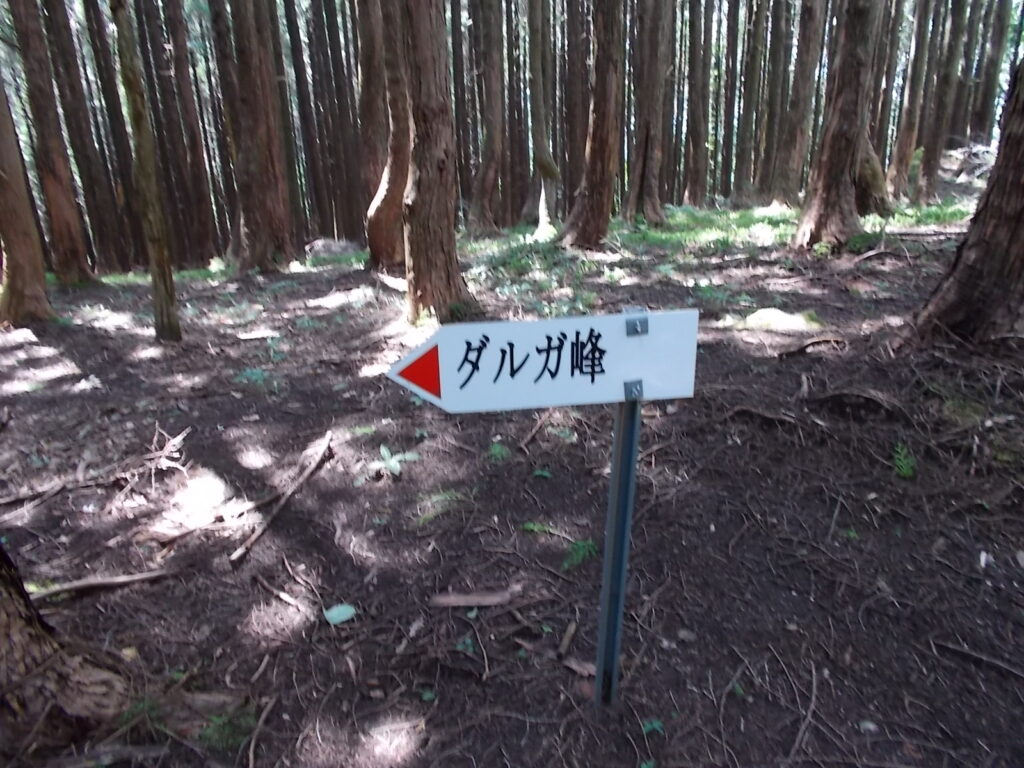 12：41　ダルガ峰への案内板