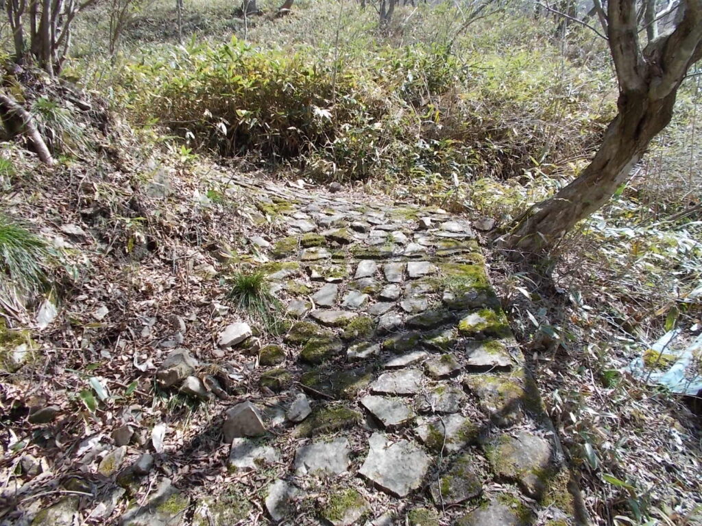 10:13 ここから石畳の道になります。けっこう苔が生えていて滑りやすいので歩きにくいです。