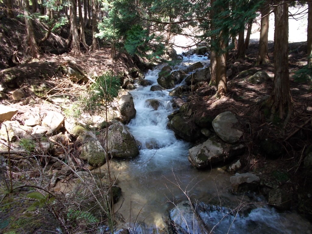 12:08 小さな沢ですが、なかなかの流れです。これが千種川って感じですね。