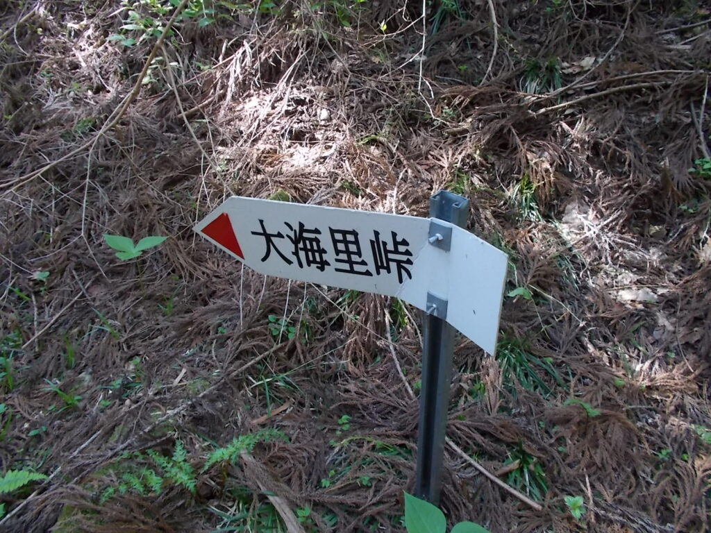 9：00　橋を渡ってすぐにある、折り曲げられた案内板。ま、わかりやすいですが。