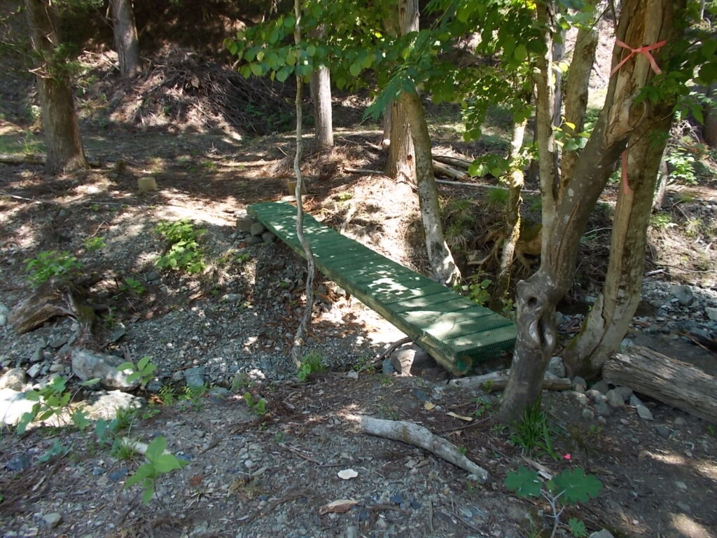 10：28　緑の橋を渡ります。