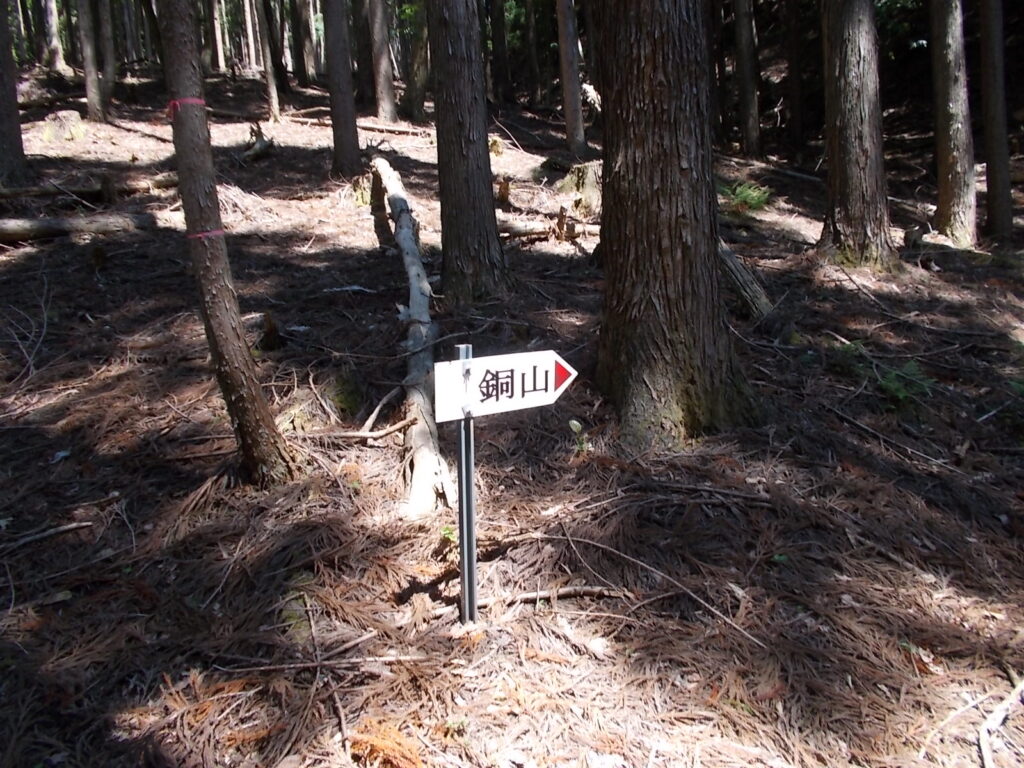 10：41　銅山への案内板。