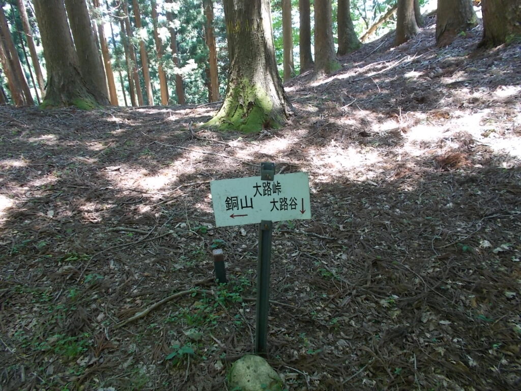 12：00　大路峠に着きました。大路谷へ下ります。