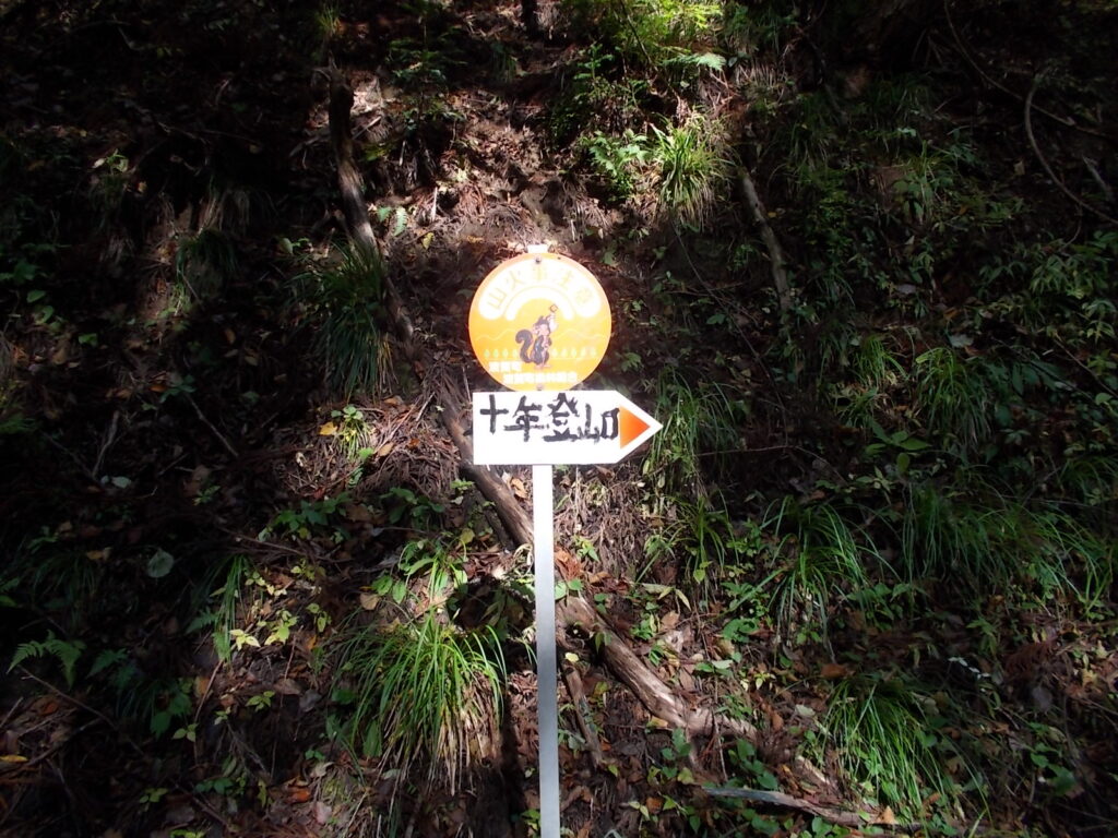 10：28　林道にある案内板