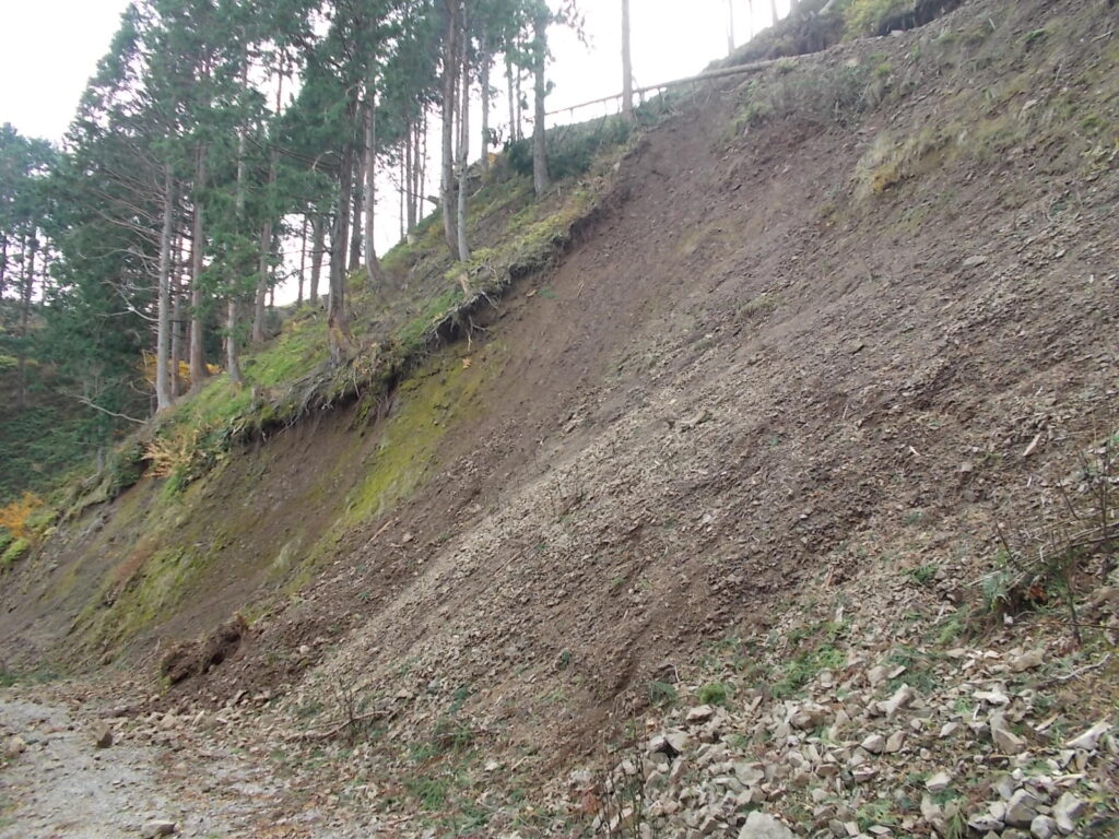 13：00　林道でも崩落がありました。