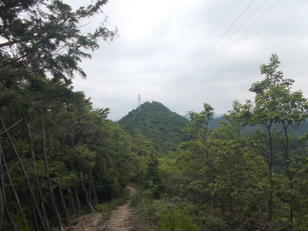10：17　尾根から見える西林寺山。なかなか峻険です。