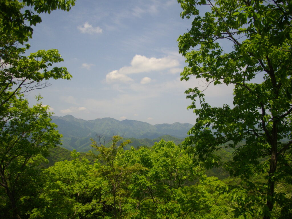 11:41 ここから、笠形山、入相山、飯森山、千が峰が見えます。