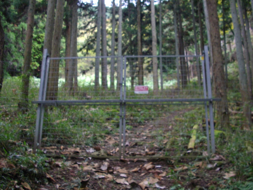 10:53 登り始めてすぐに鹿柵扉があるので開けて、中に入ります。