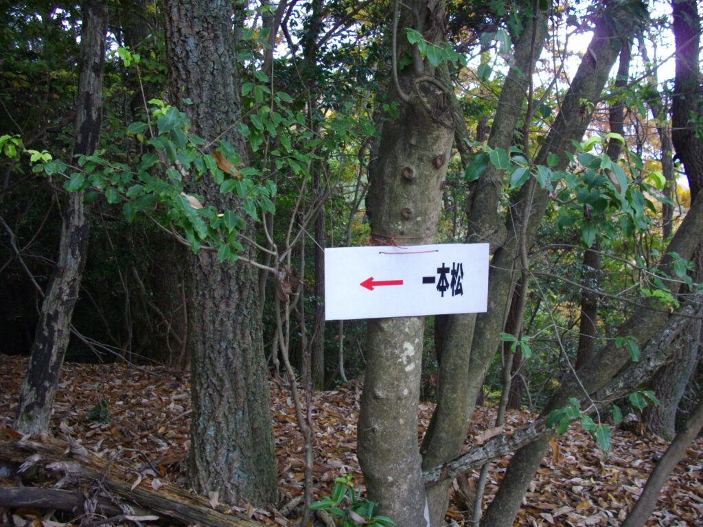 10:56一本松への案内板です。なかなか長いです。