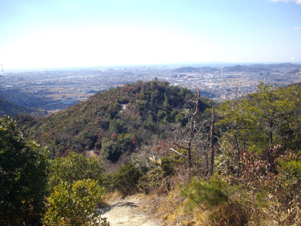 12：12　分岐点から見た相ノ山です。分岐点の方が高い位置にあります。