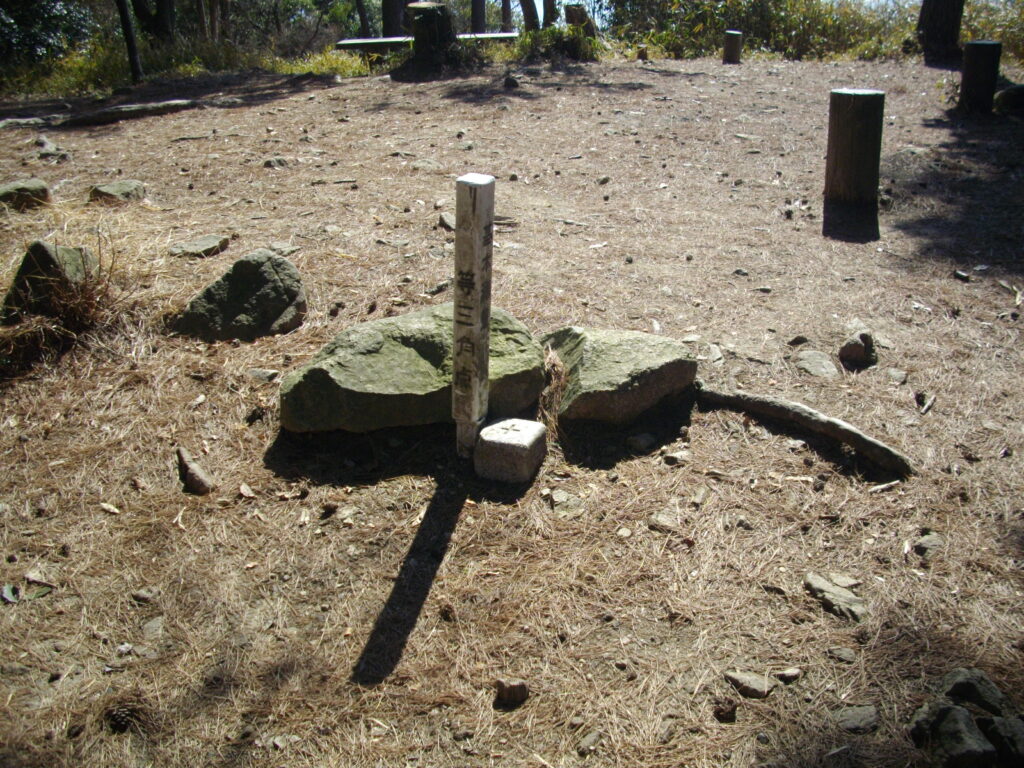 11：25　ようやく山頂に着きました。ここは南側が開けているので、明るく見晴らしがいいです。ここで昼食にしました。