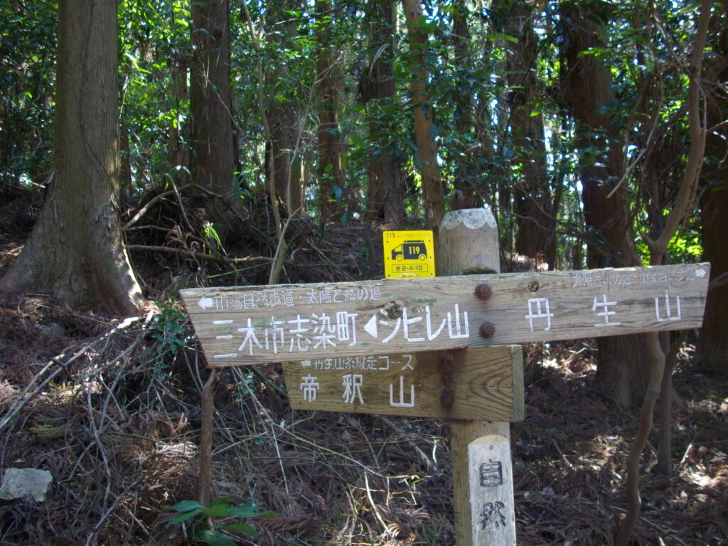 11：45　帝釈山とシビレ山の分岐です。