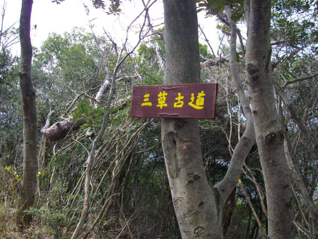 10：48　すぐに三草古道の分岐になります。