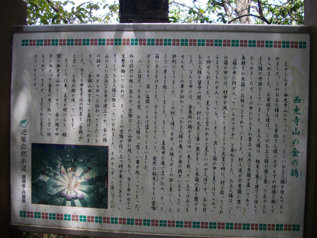 10:56 西光寺山の金の鶏伝説です。