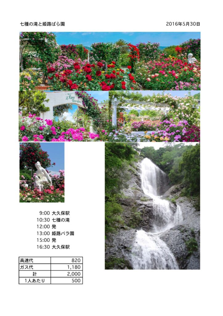 七種の滝と姫路ばら園