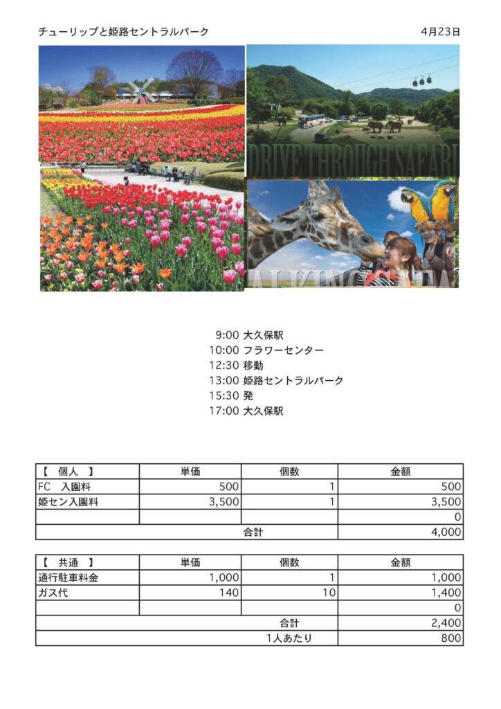 チューリップと姫路セントラルパーク