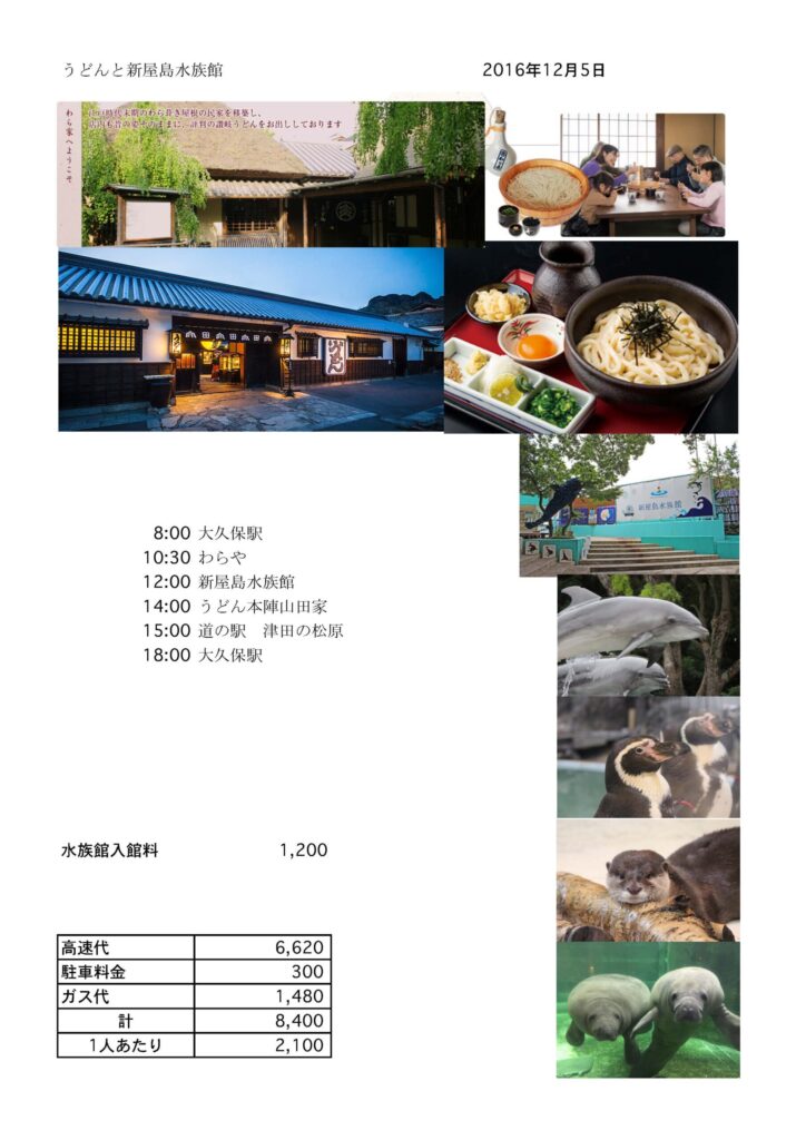 讃岐うどんと新屋島水族館