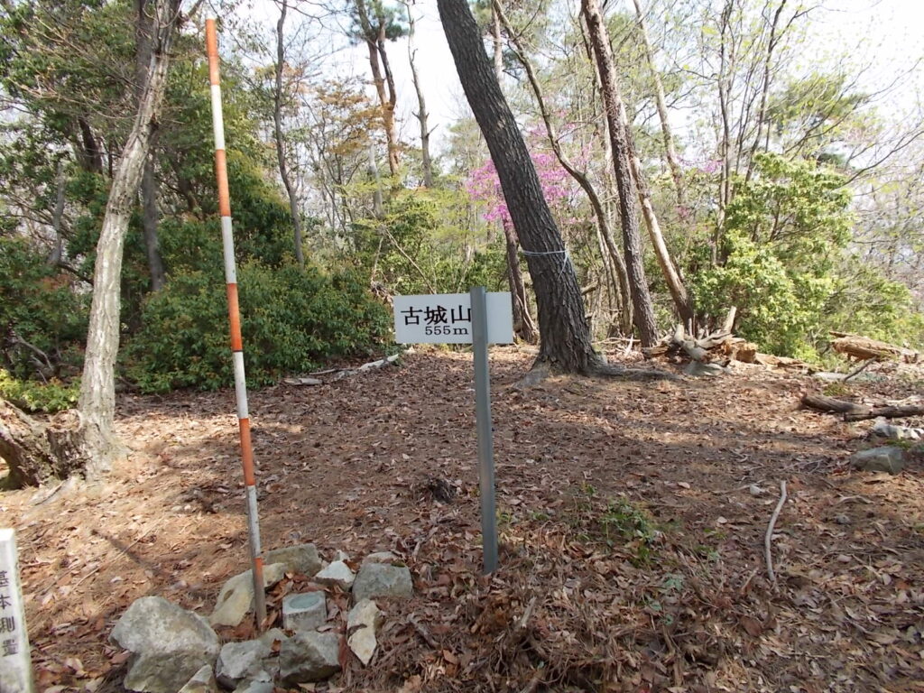 10：44　古城山につきました。せっかく上ったのに、また下ります。