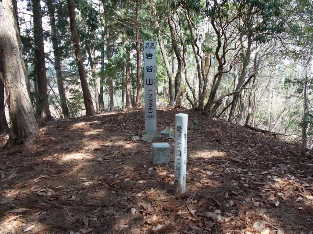 11：15　ようやく頂上です。山頂は木に囲まれているので景色はサッパリですが、所々展望がきくところがあるので、あちこち移動しながら、写真を撮りました。