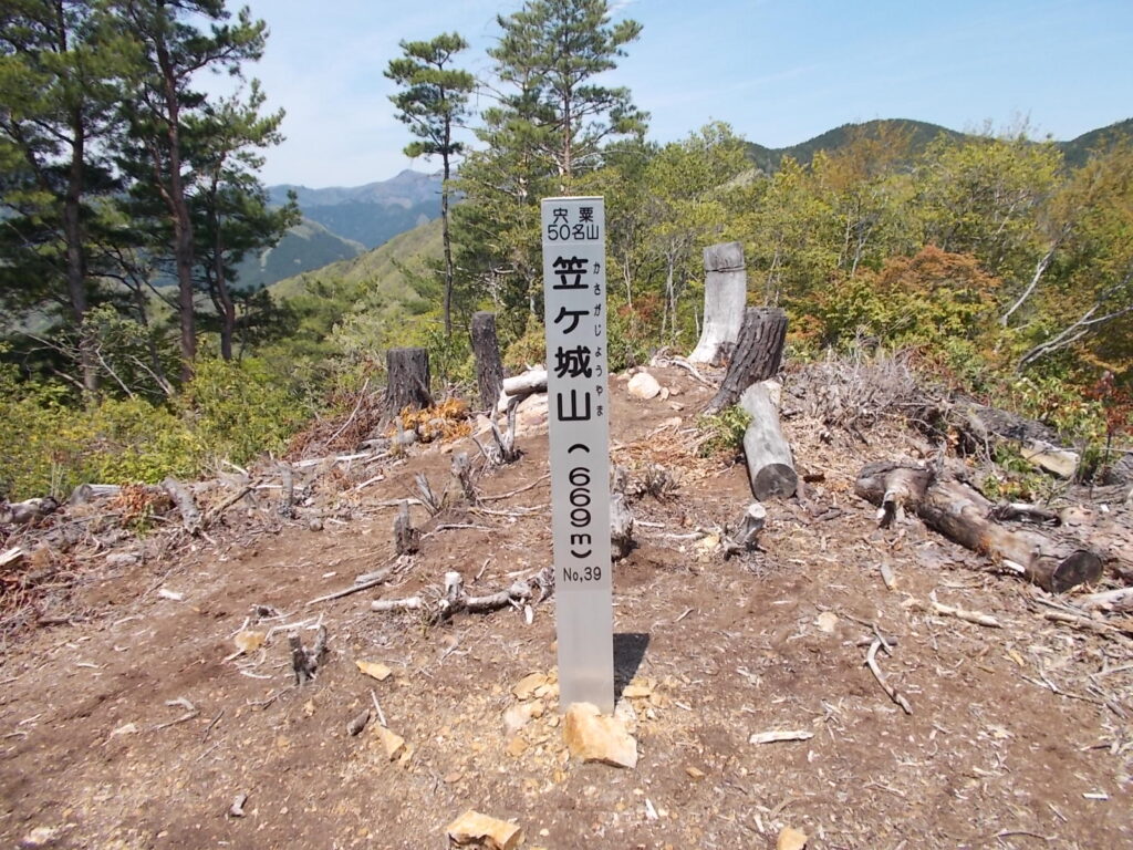 11：13　下山します。が、ここから道が不明に。なんとか下に下りようとしたのですが、どこに出るのかサッパリわからなくなり、ふたたび頂上を目指すことに。