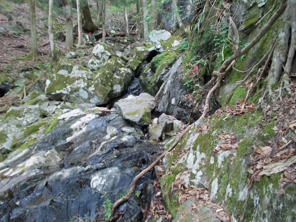 10：27　沢を渡ります。