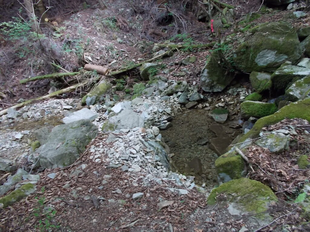 10：34　またまた沢を渡ります。